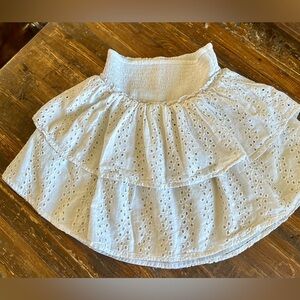Hollister White Eyelet Tiered Skirt